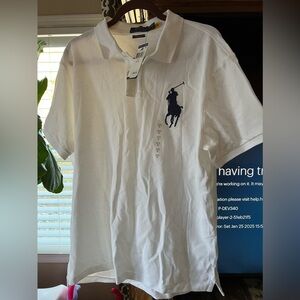 Ralph Lauren Big Pony NWT Polo White Mens XL custom Slim Fit!